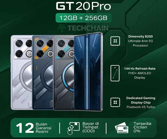 Rekomendasi Harga HP Kamera Terbaik 3 Jutaan (2026) 3 Infinix GT 20 Pro