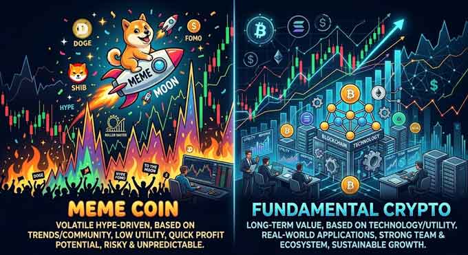 Fenomena Meme Coin: Tren, Logika, dan Risikonya 2 Perbedaan Meme Coin dan Crypto Biasa