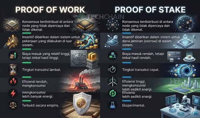 Perbedaan Proof of Work dan Proof of Stake
