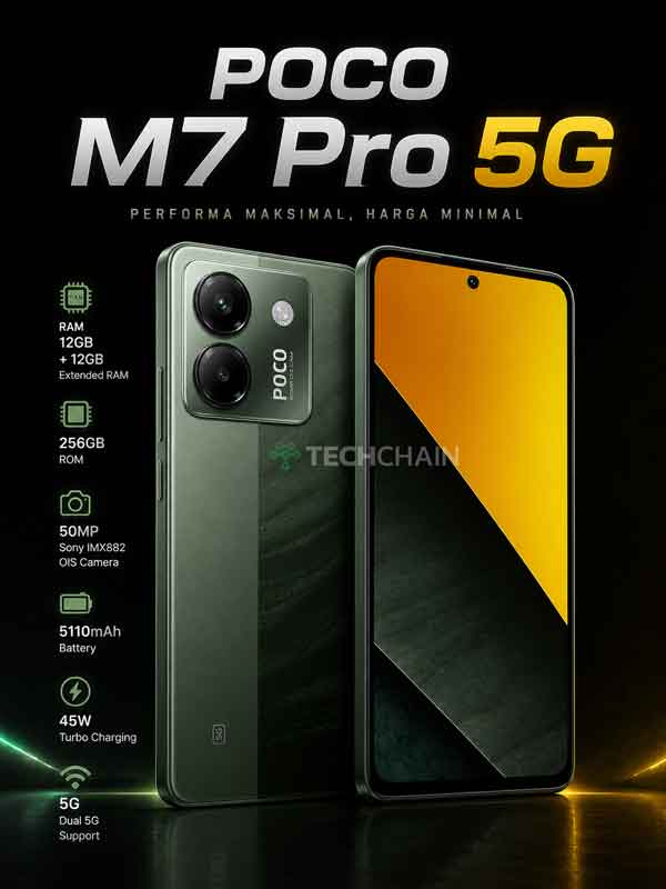 Mulai 2 Jutaan! 5 HP RAM 12GB Termurah dan Worth It 2026 5 Poco M7 Pro 5G - HP Ram 12GB