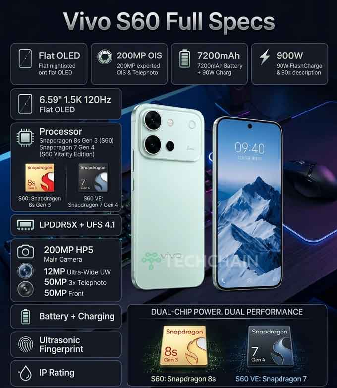 Vivo S60 - Full Spesifikasi dan Fitur